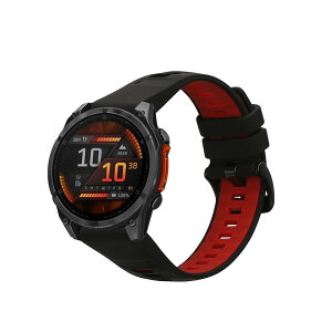kwmobile �����x���g Garmin Epix 2 / Instinct 2 / Instinct 3 45mm / Fenix 8 47mm�Ή� �o���h - �V���R���o���h �\�t�g TPU �ϋv�� ���F/�ԐF