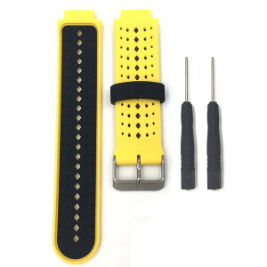Band Compatible with Garmin Forerunner 220 230 235 630 620 735 Approach S20 S6 S5 Bands Silicone Breathable Bracelet Strap Watch Bands for Forerunner 735xt Approach S20 S6 S5 Smartwatch (Yellow/Black)
