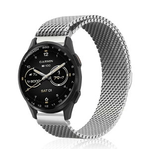 [KiimLaa] 20mm �o���h for Garmin Forerunner 570 42mm/645/245/165/�K�[�~�� Approach S50/S44/S42/Vivoactive 6/5/3 �Ή� �X�e�����X �����x���g �}�O�l�b�g �����o���h �ʋC ���b�V�� �ϋv�� Amazfit T-Rex 3 Pro 44mm/Active 2 S