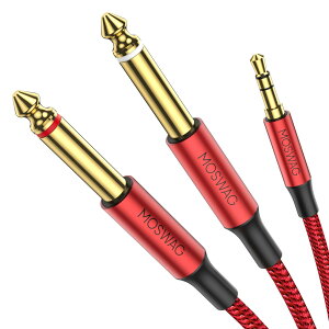MOSWAG 3.5mm�i1/8�jTRS-�o6.35 mm 1/4TS���m����Y�^�P�[�u���^�b�v�P�[�u���A�X�e���I�I�[�f�B�I�P�[�u����iPhone iPod�m�[�g�p�\�R���}���`���f�B�A�X�s�[�J�[�Ɖƒ�p�X�e���I�V�X�e���ƌ݊���