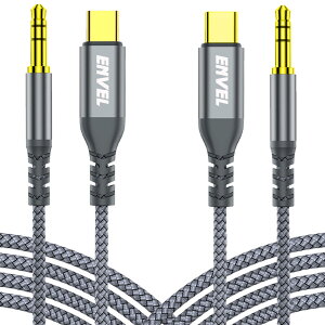ENVEL USB C Aux 3.5mm �I�[�f�B�I�P�[�u�� 4�t�B�[�g 2�p�b�N Type C�A�_�v�^�[����3.5mm�w�b�h�z���R�[�h �Ή� iPhone 15 Pro Max/15 Pro/15 Plus/15 iPad Pro Samsung S23 S22 S21 Ultra Pixel Oneplus�ɑΉ� �J�[�X�e���I�p