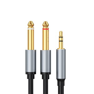 6.35mm*2 to 3.5mm �I�[�f�B�I�ϊ��P�[�u�� �ϊ��X�e���I�~�j�v���O 6.35mm 2���z�P�[�u�� �I�X-�I�X HIFI���� �����b�L �R�l�N�^�[ �X�}�z/CD�v���[���[/�X�s�[�J�[/�A���v���ɓK�p (1M)