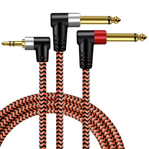 3.5 mm�ϊ�6.35 mm�P�[�u�� 2m�A3.5 mm 1/8�uTRS���p�`�_�u��6.35 mm 1/4�vTS���m�������p�X�e���IY�^�P�[�u���Z�p���[�^�́A�R���s���[�^�T�E���h�J�[�h�ACD�v���[���[�A�ƒ�p�X�e���I�V�X�e���ɓK