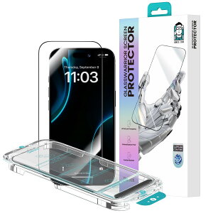 BENKS iPhone 17 Pro �ی�t�B���� GlassWarrior �T�t�@�C�A �K���X�t�B���� �ČRMIL�K�i 9H�d�x 0.25mm�����^ �����ߗ� �N���A��� �w��h�~ �������� ��Phone17 Pro�Ή� �C�A�[�� �A�C�t�H��17 Pro�Ή��i6.3