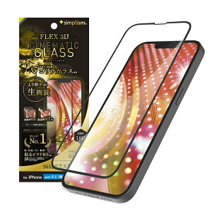 Simplism �V���v���Y�� iPhone17e/iPhone16e/14/13/13Pro�݊��i [FLEX 3D Cinematic Glass] �E���g���N���A �S�����K���X �����t���[���K���X TR-IP25S-G3-GO2ARCBK