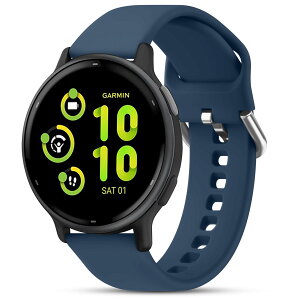�o���h 20mm Garmin Vivoactive 5/6/3/Venu Sq/Sq Music/Venu 2 Plus/Forerunner 55 158 245 645 �����x���g �X�|�[�c�V���R�[���������o���h �j�����p (�u���[�AL)