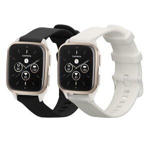kwmobile 2x �����o���h Garmin Venu Sq 2 Music/Sq 2 / Vivoactive 6 / Vivoactive 5�Ή� �x���g - �V���R���o���h �\�t�g TPU �ϋv�� ���F/���F