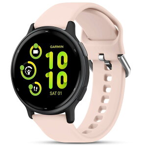 �o���h 20mm Garmin Vivoactive 5/6/3/Venu Sq/Sq Music/Venu 2 Plus/Forerunner 55 158 245 645 �����x���g �X�|�[�c�V���R�[���������o���h �j�����p (�s���N�AL)