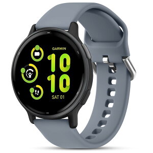 �o���h 20mm Garmin Vivoactive 5/6/3/Venu Sq/Sq Music/Venu 2 Plus/Forerunner 55 158 245 645 �����x���g �X�|�[�c�V���R�[���������o���h �j�����p (�u���[�O���[�AS)