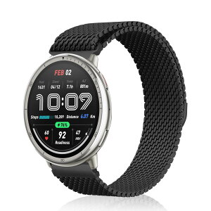 KiimLaa 20mm �o���h for Amazfit T-Rex 3 Pro 44mm/Active 2 Square/Amazfit GTS 4/4 Mini/GTS 3/2/2e/Amazfit Bip 3 Pro�Ή� �X�e�����X �����x���g �}�O�l�b�g �����o���h �ʋC ���b�V�� �ϋv�� Garmin Approach J1 (43mm) �p 20�~