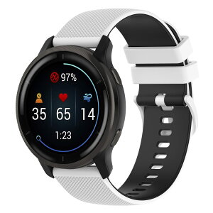 [ShweLan] 22mm �o���h For Garmin Forerunner 970 / 965 / 570 47mm / 265 / 255 / 255 Music/Vivoactive 4 / Garmin Venu 4 45mm / 3 45mm / 2 ���o���h �x���g �ւ��x���g �V���R���� �ʋC�� �i�z���C�g+�u���b�N�j