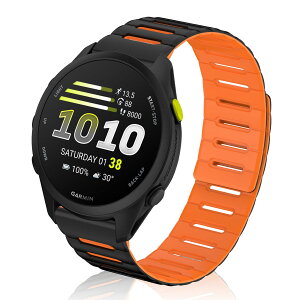YealRed 20mm �V���R���o���h For Garmin Forerunner 170 Music ���C�o�b�N�� (�u���b�N�I�����W)