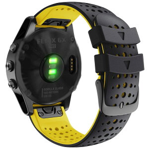 QuickFit 26mm �ւ��o���h �p�̃K�[�~�� Instinct 2X / Fenix 8 51mm / epix Pro 51mm/ Enduro, ���ߋ���̑���C���ʋC�� �V���R�� �X�|�[�c �o���h �ɓK������Garmin Instinct 3 50mm/ Fenix 7X/ 6X/ 5X (�u���b�N�C�G���[