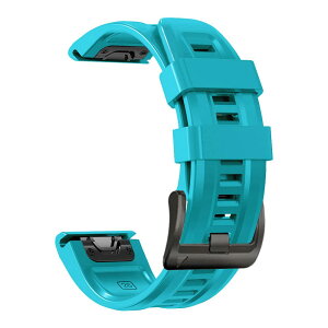 [YOCAHU] QuickFit 22 mm �o���h �����p for GARMIN(�K�[�~��) Fenix 7 Pro Solar/Approach S70 47 mm/Forerunner 965 �Ή� �X�g���b�v �V���R�� �x���g �_�炩�� �h���� �K�[�~�� �p �����o���h (sky blue)