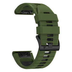 YOCAHU QuickFit 26 mm �ւ��o���h for Fenix 7X 6X Pro 5X Plus GARMIN Enduro 2/Descent MK2i /MK3i 51 mm/Tactix 7Pro/Epix Pro 51 mm �\�t�g�V���R���e�[�v (Army green-black)