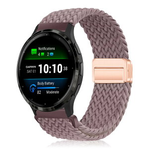 YealRed 18mm �i�C���� �o���h For Garmin Venu 4 41mm ���C�o�b�N�� (�p�[�v��)