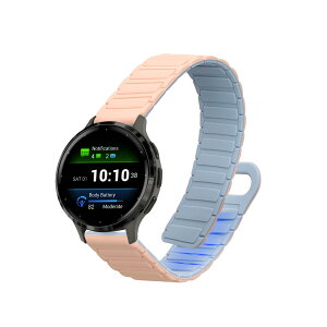 kwmobile �����o���h Garmin Venu 3S / Venu 2S / vivoactive 4S / Forerunner 265S 255S�Ή� �x���g - �V���R���o���h �}�O�l�b�g �\�t�g �ϋv�� �A���e�B�[�N�s���N/���C�g�u���[