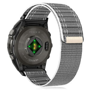 RosMank 22mm Quickfit �i�C���� �o���h Garmin Fenix 8 Fenix E 47mm/7 Pro/7/6 Pro/6�Ή��A�g�^�����p�X�g���b�v Epix/Approach S70 47mm/MARQ/Instinct 2/Forerunner 965/Descent G1, �O���[ �z���C�g