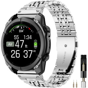 �Ή� Garmin Fenix 8 �����o���h �K�[�~�� QuickFit 22mm �X�e�����X�x���g �����Y�r�W�l�X �X�g���b�v �ϋv�� Garmin Fenix 7/7 pro/6/6pro/5 Forerunner 970/Quatix 8 �����o���h ���������\�i�V���o�[�j