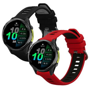 kwmobile 2x �����o���h Garmin Forerunner 970 / Forerunner 570 47mm / Venu 3�Ή� �x���g - �V���R���o���h �\�t�g TPU �ϋv�� ���F/�O���[/�ԐF/���F