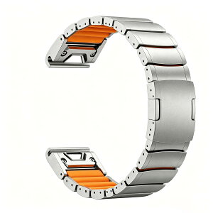 MaKTech �V���R�[�����C�i�[�t���`�^�j�E���o���h,QuickFit DLC�R�[�e�B���O�y�ʃ��^���u���X���b�g�X�g���b�v,�A�[�`�^���ߋ�t��,for Garmin Fenix 8 47mm,fenix 7/7 Pro/6/6 Pro,Forerunner 955/965 (22mm,�`�^�j