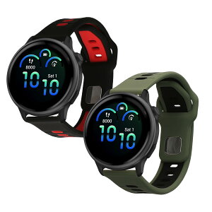 kwmobile 2x �����o���h Garmin vivoactive 6 / vivomove Trend/Forerunner 55�Ή� �x���g - �V���R���o���h �\�t�g TPU �ϋv�� ���F/�ԐF/�[�ΐF/���F