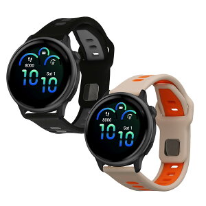 kwmobile 2x �����o���h Garmin vivoactive 6 / vivomove Trend/Forerunner 55�Ή� �x���g - �V���R���o���h �\�t�g TPU �ϋv�� ���F/�I�����W/���F/�O���[