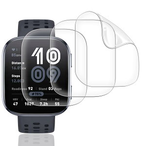 �y3���Z�b�g�z �p Amazfit Bip 6 �t�B���� Amazfit Bip6 �ی�t�B���� PET������ �Y�f�@�� 3D�Ȗ� �J�o�[ �Ή� Amazfit Bip 6 �t���ی�t�B���� �����ߗ� 3D�S�ʕی� �L�Y�h�~ ��U�h�~ �����x�^�b�` �Ϗ�