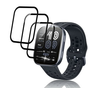 Nutmeg�y3���Z�b�g�zAmazfit Bip 6 �p �t�B���� PET������ Amazfit Bip 6 �ی�t�B���� �����ߗ� �����^ �S�ʕی� �ϏՌ� �_�炩�� �����x�^�b�` ��U�h�~ �����z�� �C�A�Ȃ� �ȒP�\��t��