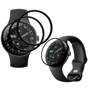 �Ή� Google Pixel Watch 4 45mm �t�B���� �y3���Z�b�g�z �O�[�O�� �s�N�Z���E�H�b�` 4 4 5mm �ی�t�B���� PET������ �t���ی� �Y�f�@�� 3D�Ȗ� �S�ʕی� �������� �L�Y�C���@�\ �����ߗ� �w��h�~ �C