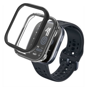 �y2�Z�b�g�zFor Amazfit Bip 6 ��p�P�[�X�yHVUYAL�z��̌^ �����K���X �ی�J�o�[ �S�ʕی� �����K���X��� 9H�ی�t�B����+PC�J�o�[ �����ȒP �ϏՌ� �����ߗ� �w��h�~ (�u���b�N+�N���A)