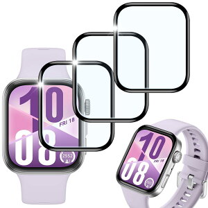 �Ή� HUAWEI WATCH FIT 4 �t�B���� 3���Z�b�g PET������ �p �t�@�[�E�F�C �X�}�[�g�E�H�b�` FIT 4 �t���ی�t�B����