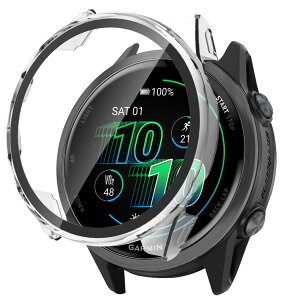 AiMaoo Garmin Forerunner 570 42mm �Ή� �P�[�X �����K���X�t�B���� �ی� �J�o�[ �d���|��PC�f�� ��̉� �ϏՌ� ���h�~ �ϐF�h�~ �S�ʃJ�o�[ �S�ʕی� �X�}�[�g�E�H�b�` Garmin Forerunner 570 42mm �p (�N���A