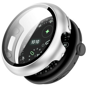 Google Pixel Watch5/4 45mm�p�P�[�X �[�d�\ �ی�K���X�t�B������̌^ �V���o�[ 45mm