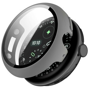 Google Pixel Watch5/4 45mm�p�P�[�X �[�d�\ �ی�K���X�t�B������̌^ �O���[ 45mm