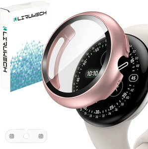 LIRUWECH for Pixel Watch 5/4 �P�[�X 45mm (2025) �Ɨ��[�d�A�_�v�^�[�t�� �s�N�Z���E�H�b�`5/4�ی�J�o�[ �K���X�t�B���� ��̌^ google pixel watch 5/4�Ή� PC�f�� �ϏՌ� �^�b�`���ǍD �Ռ��z�� �h�o �S��