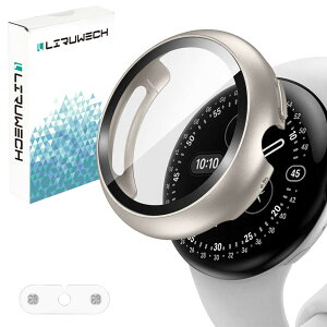 LIRUWECH for Pixel Watch 5/4 �P�[�X 45mm (2025) �Ɨ��[�d�A�_�v�^�[�t�� �s�N�Z���E�H�b�`5/4�ی�J�o�[ �K���X�t�B���� ��̌^ google pixel watch 5/4�Ή� PC�f�� �ϏՌ� �^�b�`���ǍD �Ռ��z�� �h�o �S��