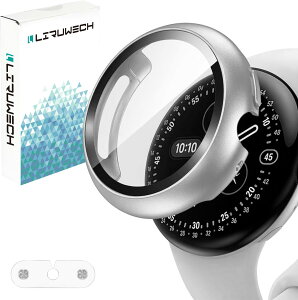 LIRUWECH for Pixel Watch 5/4 �P�[�X 45mm (2025) �Ɨ��[�d�A�_�v�^�[�t�� �s�N�Z���E�H�b�`5/4�ی�J�o�[ �K���X�t�B���� ��̌^ google pixel watch 5/4�Ή� PC�f�� �ϏՌ� �^�b�`���ǍD �Ռ��z�� �h�o �S��