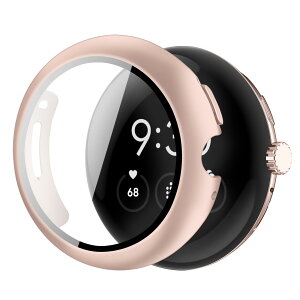 TEMEDO �Ή� �s�N�Z���E�H�b�` �J�o�[ 45mm Google Pixel Watch 3 �P�[�X �K���X�t�B���� ��̌^ �����x�^�b�` �L�Y�h�~ PC�f�� �S�ʕی� ��d�\�� ���ϋv �����ߗ� ������(�s���N)