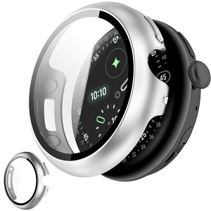 UIUIKA For Pixel Watch 5/4 41mm ��p�J�o�[ �K���X�t�B���� ��̌^ �S�ʕی�(�V���o�[)