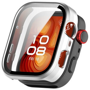 YAODLE For HUAWEI WATCH FIT 5 Pro �J�o�[ �t�@�[�E�F�C WATCH FIT 5 Pro �P�[�X PC�f�� �J�o�[ �K���X�t�B������̌^ �S�ʕی� ��d�\�� �h�o ���{���Ɏq�� �L�Y�h�~ �y�ʁi�V���o�[�j