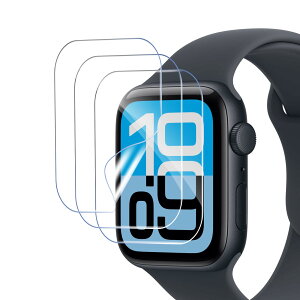 SijiRuge Apple Watch SE 3 / 2 / 1 �i44mm�j �Ή� �t�B�����i3������j �S�ʕی� TPU�f�� �\��t���ȒP