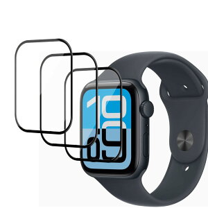 �y3���Z�b�g�zFor Apple Watch SE 3(2025) / 2 / 1 / Series 6 / 5 / 4 (44mm) �t�B���� �ی�t�B���� �yMoahsiuny�zPMMA+PC�������f�� ���d�x 3D�Ȗ� �����ߗ� �h�w�� �ϏՌ� ��ʑN�₩ �\��t���ȒP