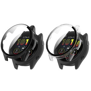 [ToVioc] �P�[�X For Garmin Forerunner 265 �ی�P�[�X �y2���Z�b�g�z �ی�J�o�[ (�N���A+�u���b�N)