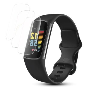 JACRON �t�B���� �p�� Fitbit Charge 5 / Charge 6 �t�B���� �yTPU��/�����x�^�b�`/�����ߗ�/��ʕی�V�[�g/�Ռ��z���z Fitbit Charge 5 / 6 �������h�~ �C�A���X ��t�ȒP �L�Y�C�� �y3���Z�b�g�z