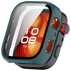 YAODLE For HUAWEI WATCH FIT 5 Pro �J�o�[ �t�@�[�E�F�C WATCH FIT 5 Pro �P�[�X PC�f�� �J�o�[ �K���X�t�B������̌^ �S�ʕی� ��d�\�� �h�o ���{���Ɏq�� �L�Y�h�~ �y�ʁi�O���[���j