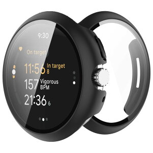 Yaodle For Pixel Watch 3 45mm �J�o�[ Pixel Watch 3 �ی�P�[�X PC�f�� �J�o�[ �K���X�t�B������̌^ �S�ʕی� ��d�\�� �h�o ���{���Ɏq�� �L�Y�h�~ �y��(45mm,�u���b�N)