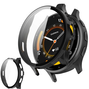 UIUIKA For Garmin Venu 3S �J�o�[ �K�[�~�� Venu 3S �ی�P�[�X �����K���X�t�B����&PC�t���[�� �����h�~ �Ռ��z�� �X�N���b�`�h�~ �h�o�h�� �w��h�~ �y�ʔ��^�݌v�i�u���b�N)
