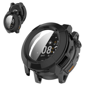 For COROS NOMAD �p �P�[�X �J�o�[ KONXISA COROS NOMAD �J�o�[+�t�B���� ��̌^�iPC�P�[�X+�K���X�t�B�����j�����ߗ� �C�菝�h�~ �Ռ��z�� �����[�d�\ �S�ʕی� ���E�ȒP�i�u���b�N�j