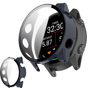 UIUIKA For Garmin Forerunner 570 47mm �J�o�[ �K�[�~�� Forerunner 570 47mm �ی�P�[�X �����K���X�t�B����&PC�t���[�� �����h�~ �Ռ��z�� �X�N���b�`�h�~ �h�o�h�� �w��h�~ �y�ʔ��^�݌v�i�u���[)